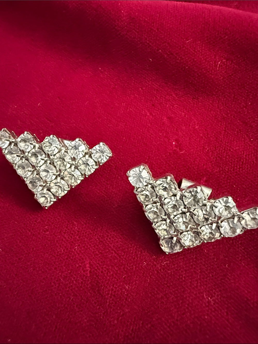 Crystal Chevron Shoe Clips - Clear Rhinestone